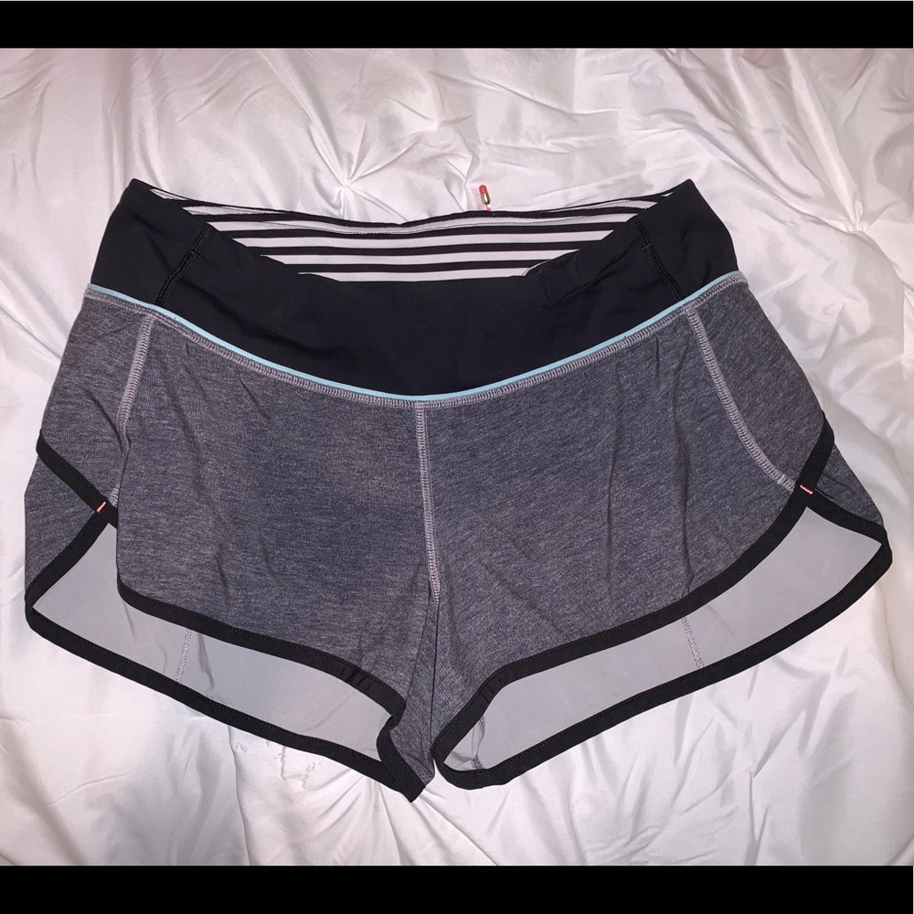 Lululemon speed shorts size 6, grey & pink
